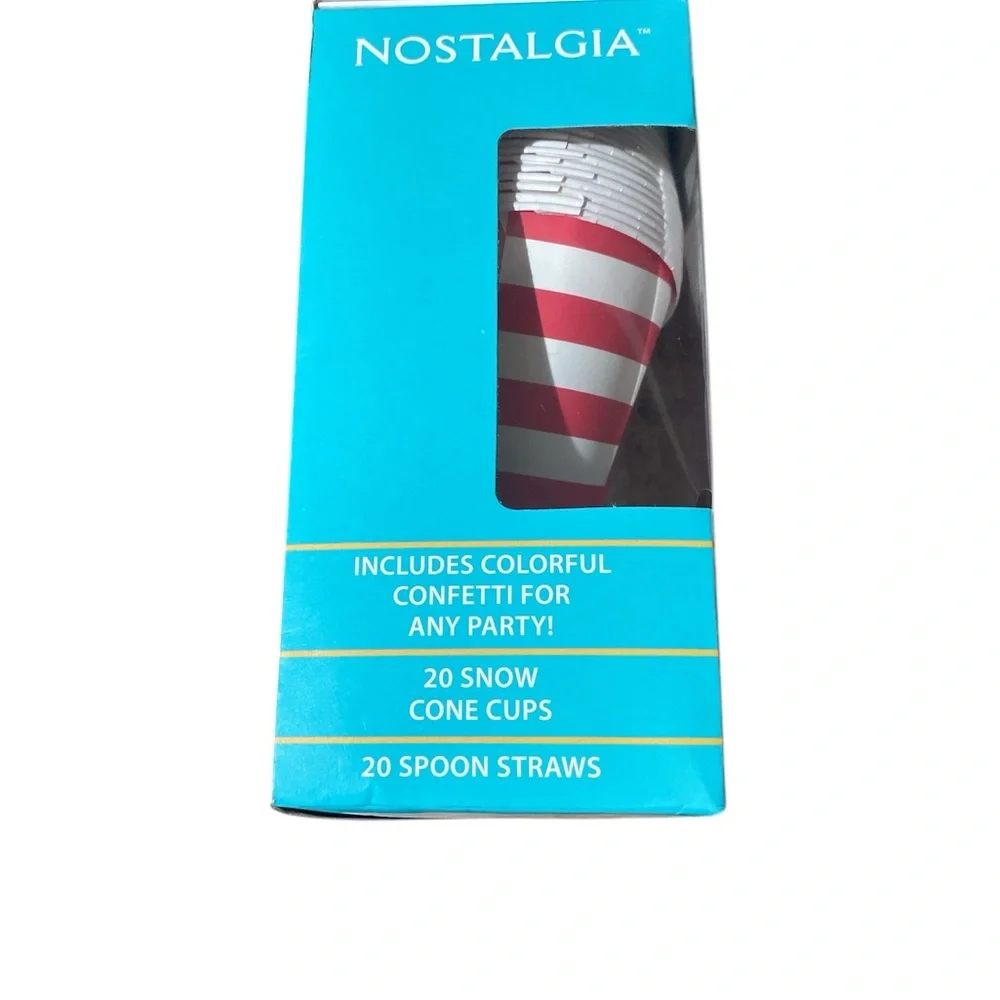 NEW- Two Nostalgia Red and White Snow Cone Party Kits